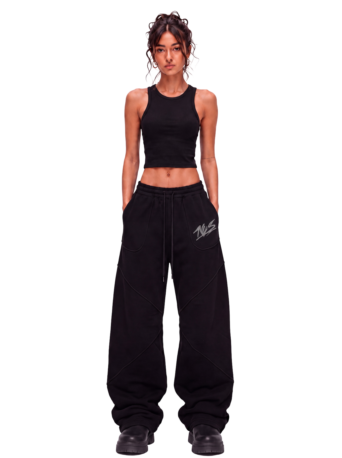 NVIS® Signature Wide Sweatpants — Black